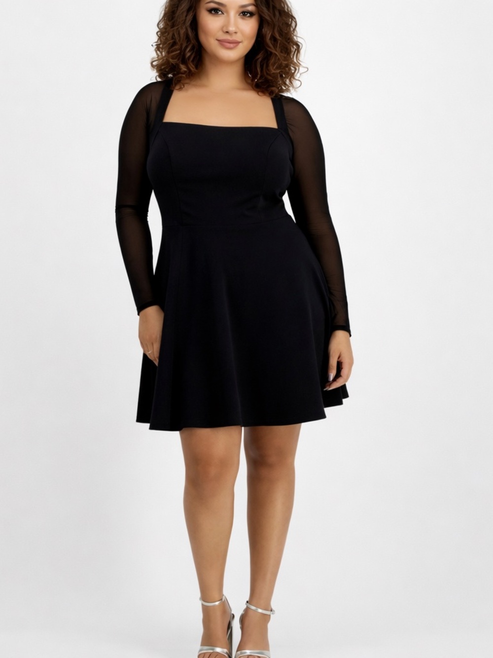 City Studios Trendy Plus Size Square-Neck Back-Cutout Dress Size 16W NWT/